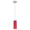 Access Lighting Cylinder, Pendant, Brushed Steel Finish, Red Glass 28030-1C-BS/RED - alternate 1